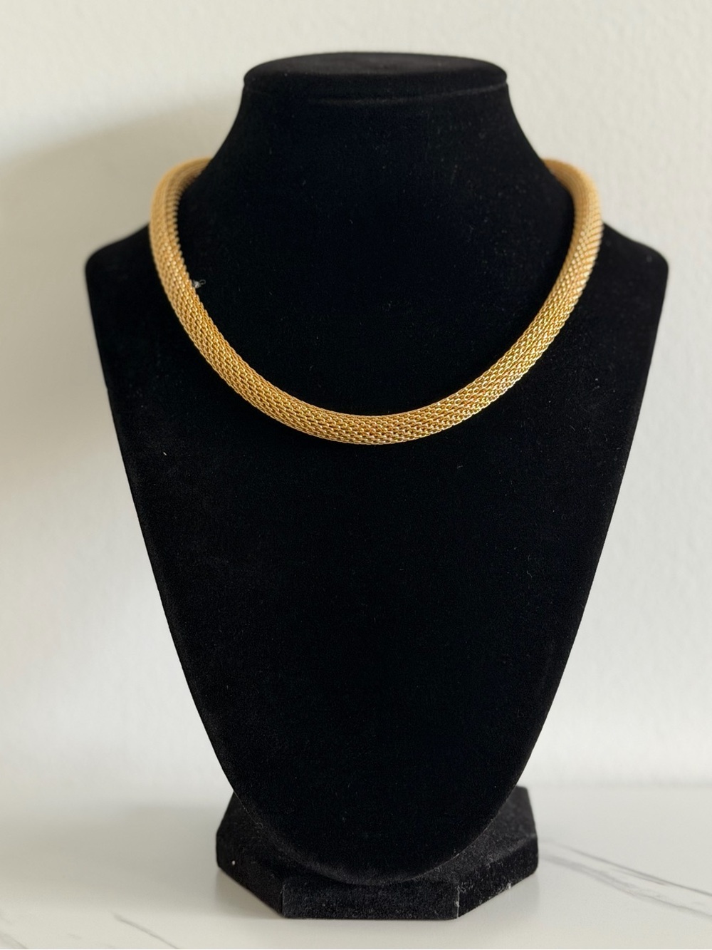 Vintage Gold Mesh Choker Necklace